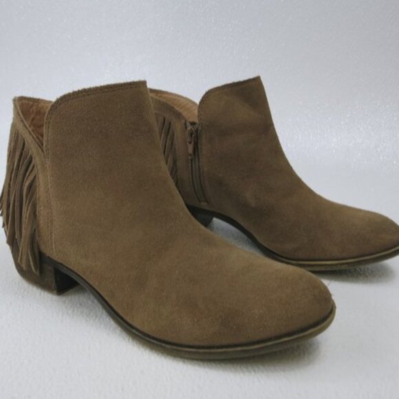 Lucky Brand Shoes - Lucky Brand Suede Leather Fringe Boots Shoes Women's Footwear Size 7.5 M
